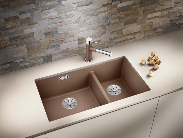 Мойка Blanco SUBLINE 430/270-U с отводной арматурой InFino® черный в Тюмени (preview 2)