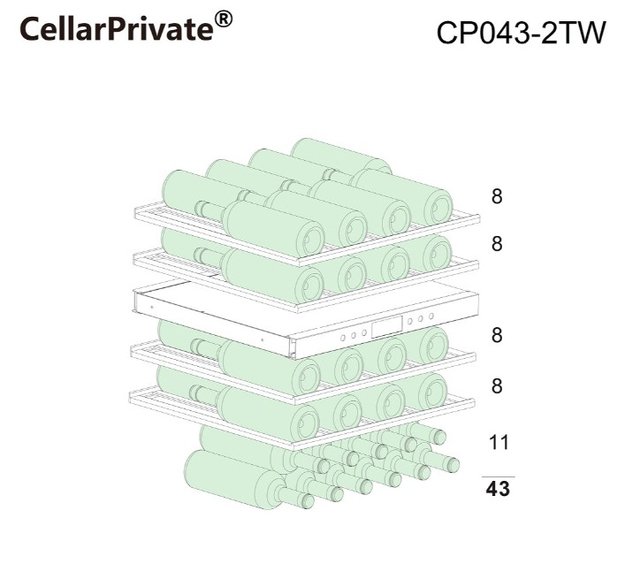 Встраиваемый под столешницу винный шкаф CellarPrivate CP043-2TW в Тюмени (фото 8) Встраиваемый под столешницу винный шкаф CellarPrivate CP043-2TW в Тюмени (preview 8)