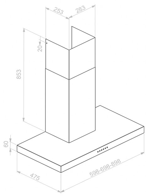 Вытяжка Pando P-823N/90 IX V.850 ECO SEC PLUS в Тюмени (preview 2)