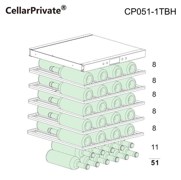 Встраиваемый под столешницу винный шкаф CellarPrivate CP051-1TBH в Тюмени (preview 12)