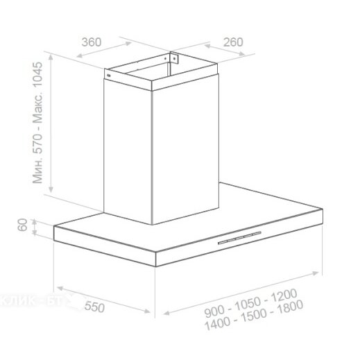 Встраиваемая вытяжка Pando P-861/90 IX 1050 SEC PLUS в Тюмени (preview 4)