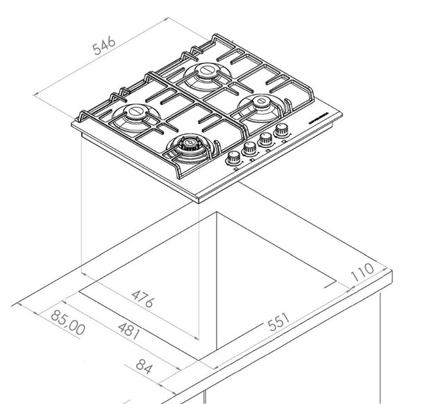 Газовая варочная панель Kuppersberg FQ 63 B в Тюмени (preview 5)