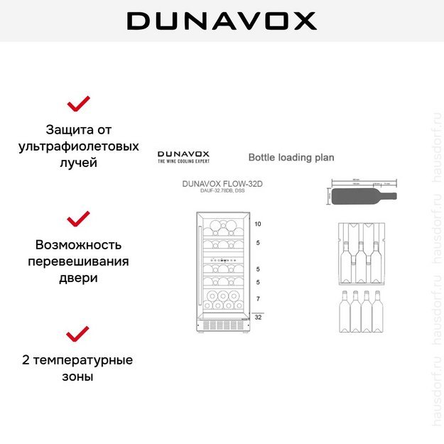 Встраиваемый винный шкаф Dunavox DAUF-32.78DC в Тюмени (preview 3)