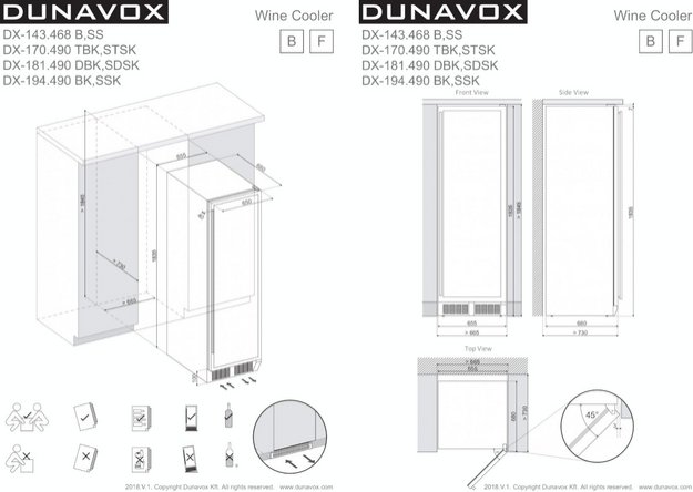 Винный шкаф Dunavox DX-143.468MB в Тюмени (preview 7)