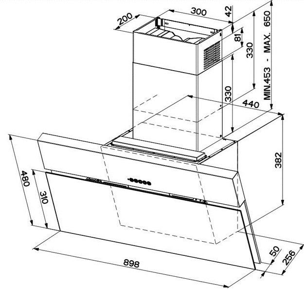 Вытяжка Faber ONYX-V BK GLASS/X A90 в Тюмени (preview 5)