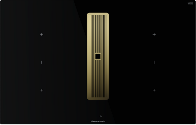 Индукционная варочная панель с вытяжкой Kuppersbusch KMI 8350.0 SR Gold в Тюмени (preview 1)