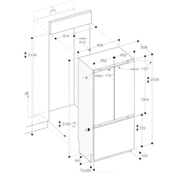 Встраиваемая холодильно-морозильная комбинация Gaggenau RY492304 в Тюмени (preview 3)