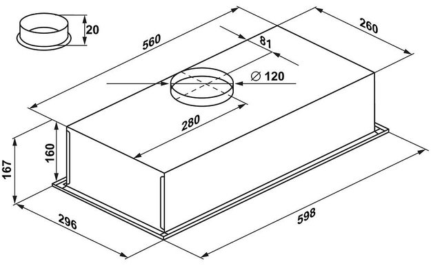 Встраиваемая кухонная вытяжка MAUNFELD Crosby Singl 60 BEIGE в Тюмени (preview 10)