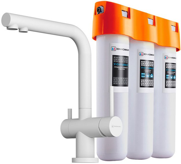 Комплект смесителя Omoikiri NAGANO WH-P + PURE DROP LITE в Тюмени (preview 1)