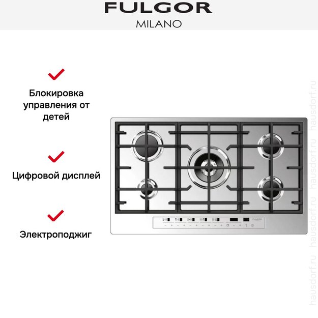 Варочная панель Fulgor Milano CPH 905 GWK TC WH X в Тюмени (preview 2)