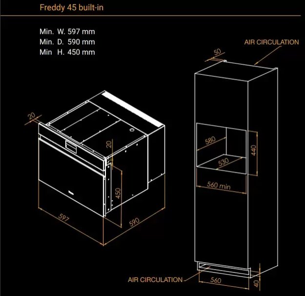 Встраиваемый шкаф шоковой заморозки Irinox Freddy 45 HF452350004 (полированная латунь/черный) в Тюмени (preview 13)