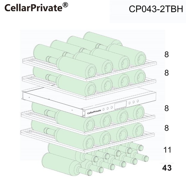Встраиваемый под столешницу винный шкаф CellarPrivate CP043-2TBH в Тюмени (фото 12) Встраиваемый под столешницу винный шкаф CellarPrivate CP043-2TBH в Тюмени (preview 12)