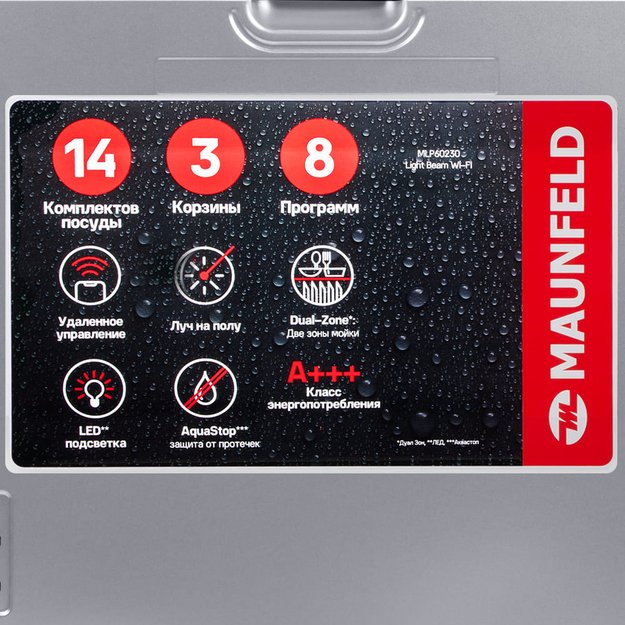 Встраиваемая посудомоечная машина Maunfeld MLP60230 Light Beam Wi-Fi в Тюмени (preview 9)