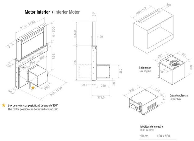 Встраиваемая в столешницу вытяжка Pando E-350/90 IX-CR NE 1350 INT/EXT в Тюмени (preview 4)