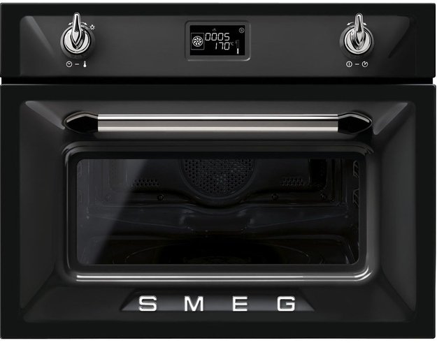 Компактный духовой шкаф с СВЧ Smeg SF4920MCN в Тюмени (preview 1)