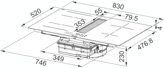 Варочная панель со встроенной вытяжкой Faber Galileo Linear F830 в Тюмени (preview 5)