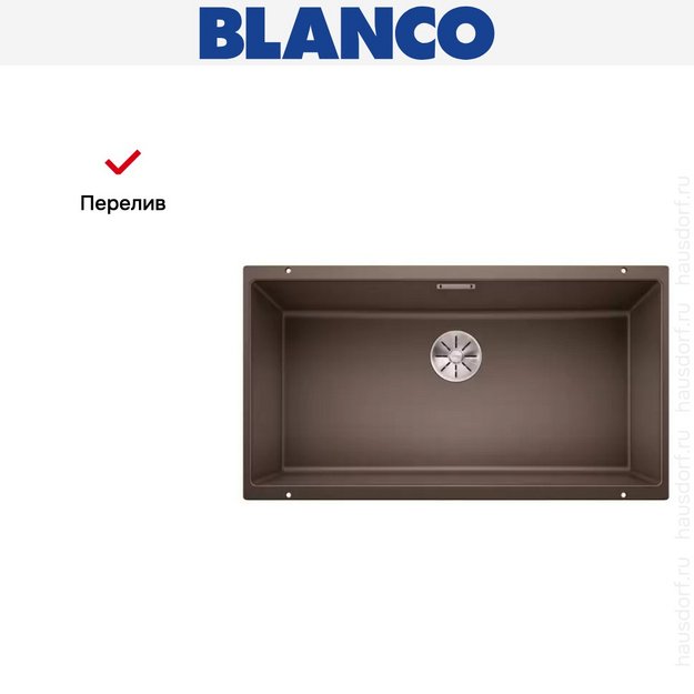 Мойка Blanco SUBLINE 800-U отводная арматура InFino® кофе в Тюмени (фото 8) Мойка Blanco SUBLINE 800-U отводная арматура InFino® кофе в Тюмени (preview 8)
