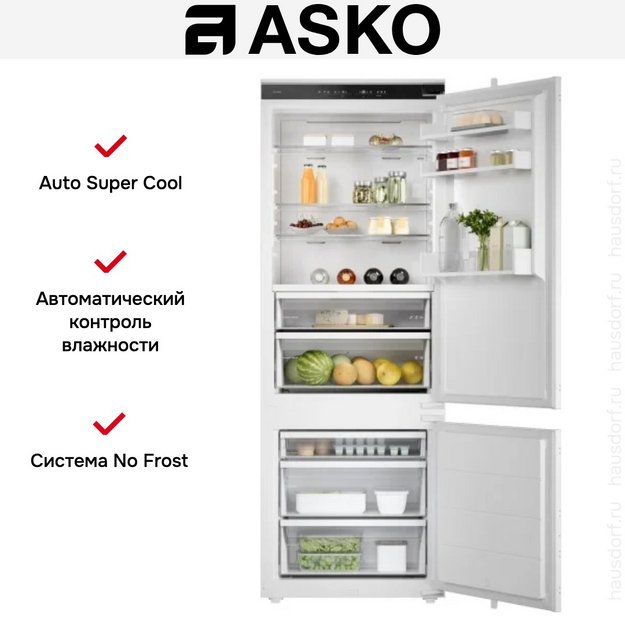 Встраиваемый комбинированный холодильник Asko RBC297SND1 в Тюмени (preview 6)
