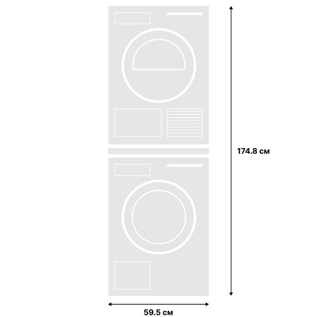 Asko Classic 8 (стиральная машина  W2086C.W/3 + сушильная машина T208H.W + выдвижная полка HSS1053W) в Тюмени (preview 2)