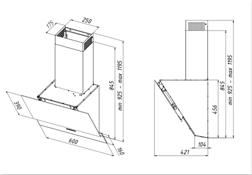Вытяжка Falmec Solaris 60 bk glass (600) в Тюмени (preview 5)