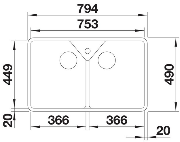 Мойка BLANCO VILLAE Double глянцевый белый в Тюмени (preview 4)