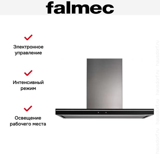 Вытяжка Falmec SILENCE LUMINA NRS 90 INOX VETRO NERO (800) в Тюмени (preview 3)