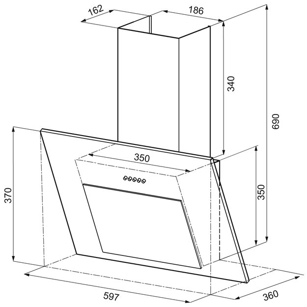 Вытяжка Krona FIONA E 600 black PB в Тюмени (preview 12)