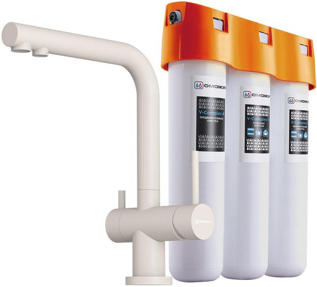 Комплект смесителя Omoikiri NAGANO PA-P + PURE DROP LITE в Тюмени (preview 1)