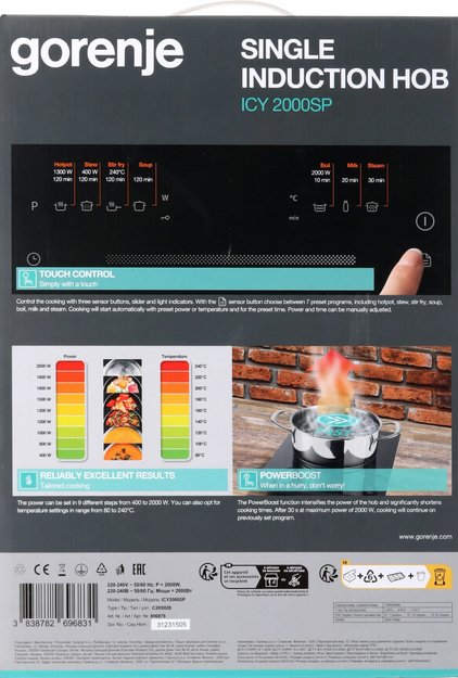 Индукционная варочная панель Gorenje ICY 2000 SP в Тюмени (preview 16)