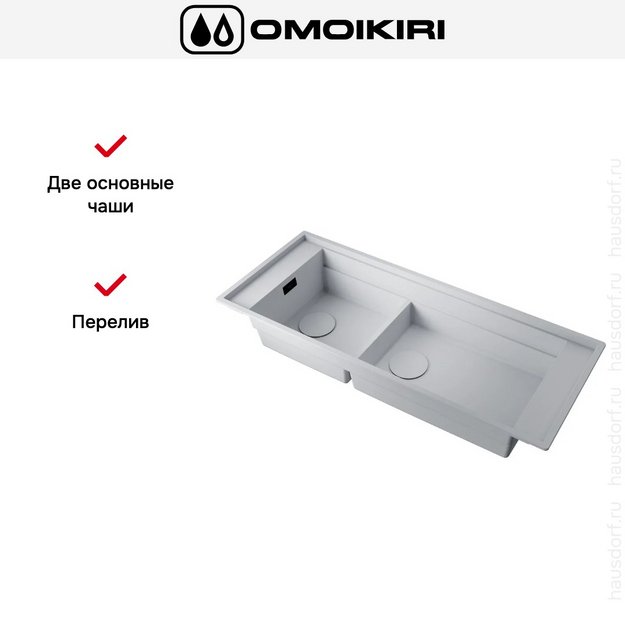 Мойка Omoikiri Sintesi Pro 114-2-U/I wh в Тюмени (preview 3)