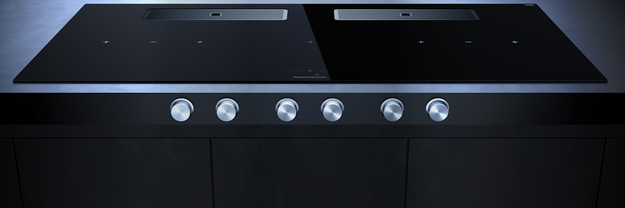 Индукционная варочная поверхность с вытяжкой Kuppersbusch KMI 12850.0 SR-E Silver Chrome в Тюмени (preview 2)