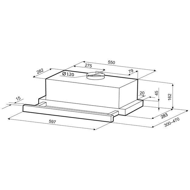 Встраиваемая вытяжка Krona KAMILLA T 600 INOX (2 мотора) в Тюмени (preview 15)