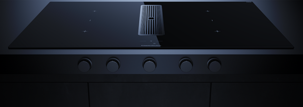 Индукционная варочная поверхность с вытяжкой Kuppersbusch KMI 9850.1 SR-E Black Velvet в Тюмени (preview 2)