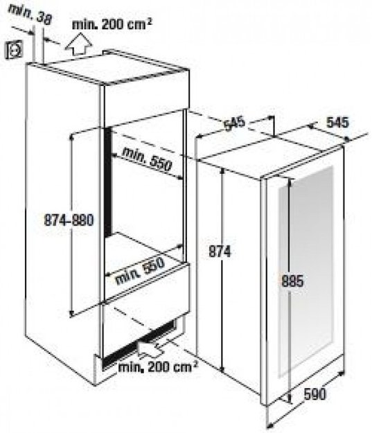 Встраиваемый холодильник для охлаждения вина Kuppersbusch FWK 2800.0 S4 в Тюмени (preview 4)