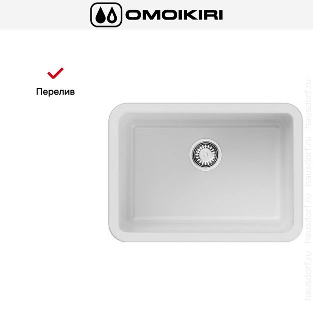 Мойка Omoikiri TORISHIMA 67 WH-GLOSSY в Тюмени (preview 5)
