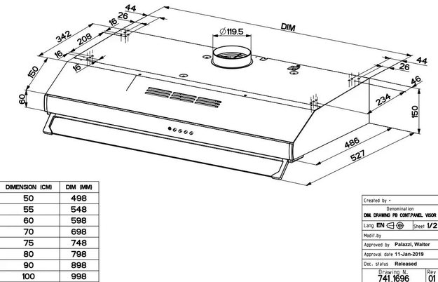 Встраиваемая вытяжка Faber 741 PB W A60 300.0557.513 в Тюмени (preview 2)
