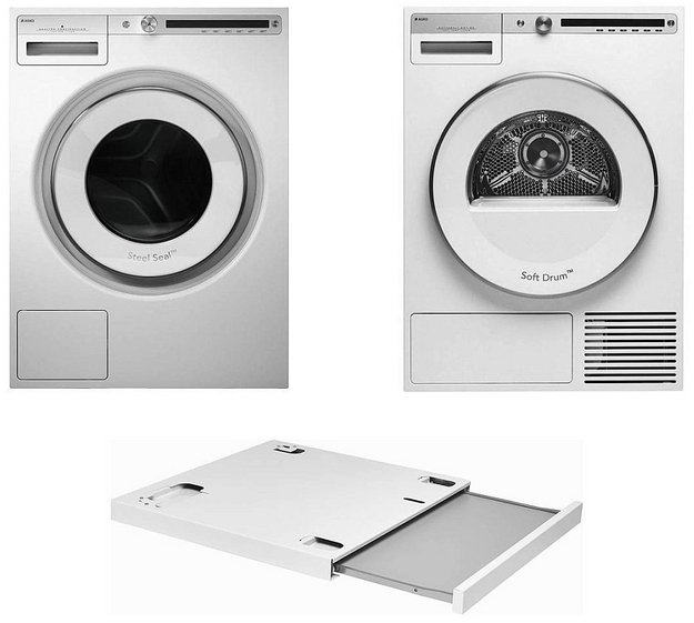 Asko Logic 13 (стиральная машина W4086C.W/3 + сушильная машина T408HD.W + выдвижная полка HSS1053W) в Тюмени (preview 1)