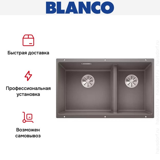 Мойка Blanco SUBLINE 430/270-U с отводной арматурой InFino® алюметаллик в Тюмени (preview 9)