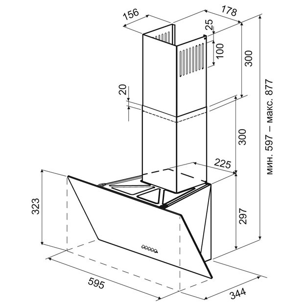 Вытяжка KRONA POLLY 600 BLACK PB V2 в Тюмени (preview 12)