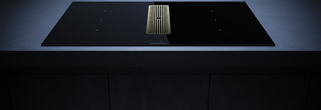 Индукционная варочная панель с вытяжкой Kuppersbusch KMI 8350.0 SR Gold в Тюмени (preview 2)