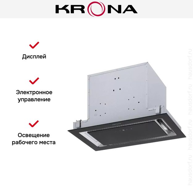 Встраиваемая вытяжка Krona SELINA 600 GLASS BLACK S в Тюмени (preview 17)
