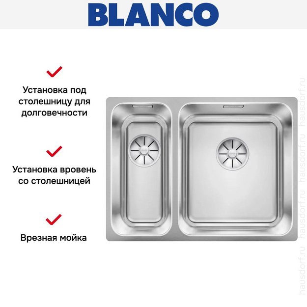 Мойка BLANCO SOLIS 340/180-IF нержавеющая сталь, мойка справа в Тюмени (preview 2)