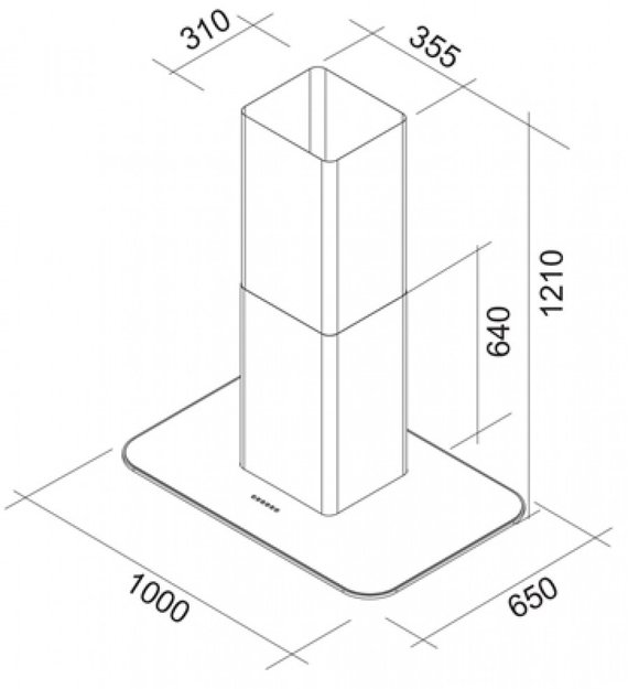 Вытяжка Falmec Vela isola 100 ix White (800) NRS в Тюмени (preview 2)