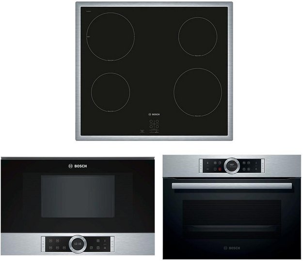 Bosch (духовой шкаф CBG675BS3 + варочная панель PUG64RAA5E + микроволновая печь BEL634GS1) в Тюмени (preview 1)