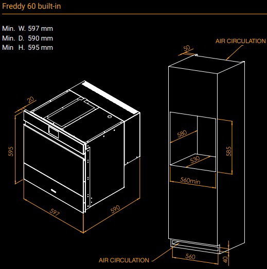 Встраиваемый шкаф шоковой заморозки Irinox Freddy 60 HF602350019 (под навесную панель/анодированная сталь) в Тюмени (preview 10)