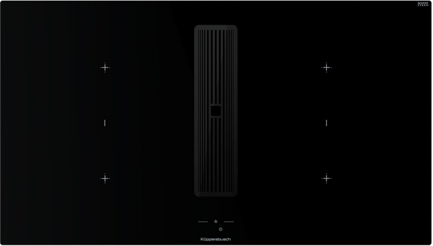 Индукционная варочная поверхность с вытяжкой Kuppersbusch KMI 9850.1 SR-S Black Chrome в Тюмени (preview 1)
