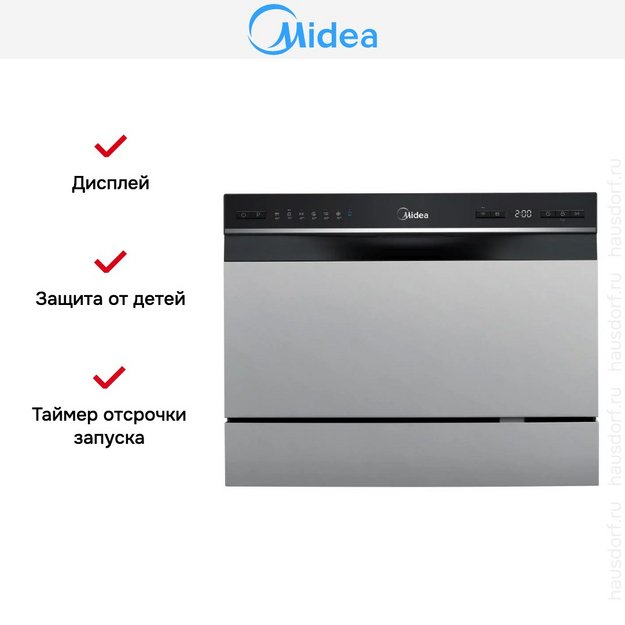 Компактная посудомоечная машина Midea MCFD55S460Si в Тюмени (preview 5)