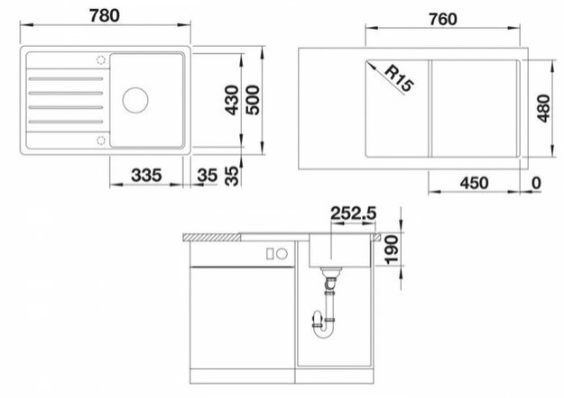 Мойка Blanco LEGRA 45 S SILGRANIT белый в Тюмени (preview 2)
