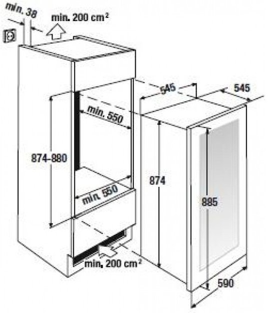 Встраиваемый холодильник для охлаждения вина Kuppersbusch FWK 2800.0 S2 в Тюмени (preview 4)