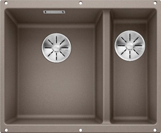 Мойка BLANCO SUBLINE 340/160-U Silgranit серый беж, чаша слева в Тюмени (preview 1)